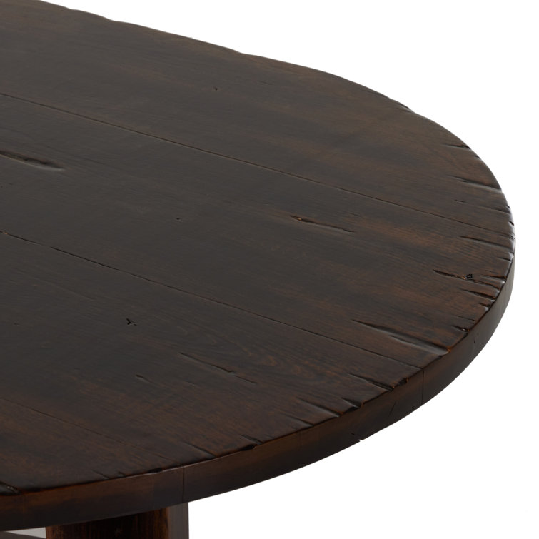Distressed Walnut Oval Dining Table for Ten