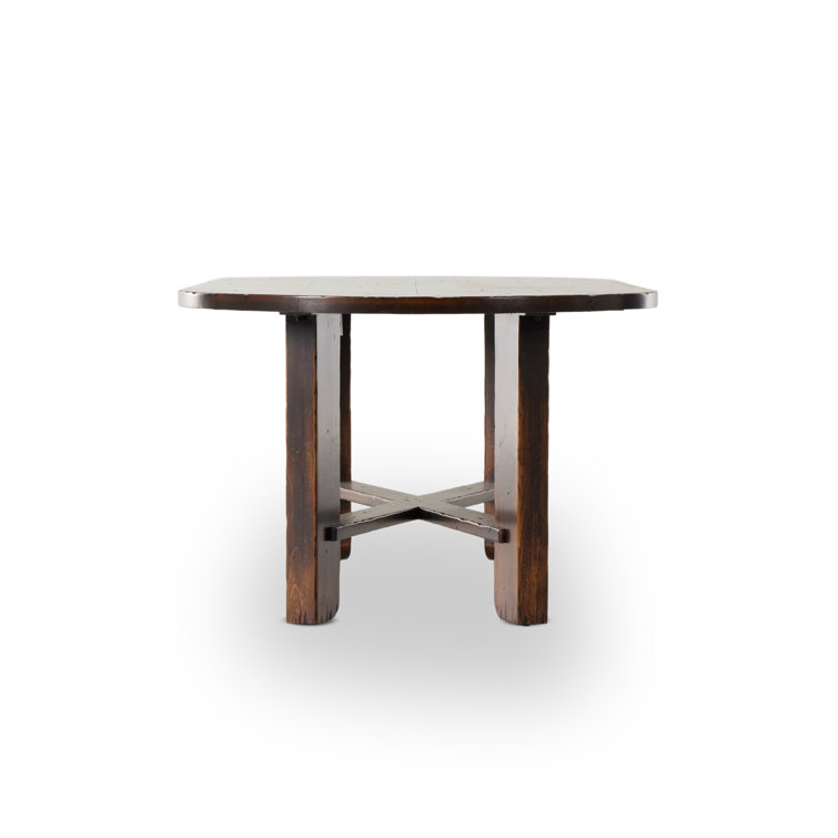 Distressed Walnut Oval Dining Table for Ten