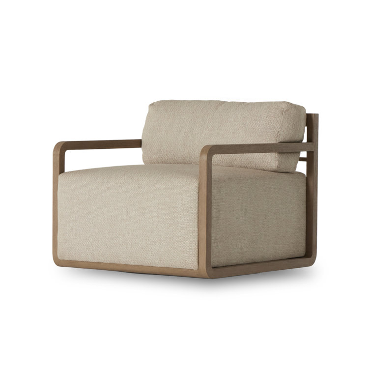 Sand Teak Swivel Lounge Chair with Cushions