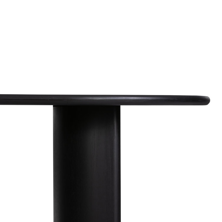Black Acacia Oval Dining Table for Ten