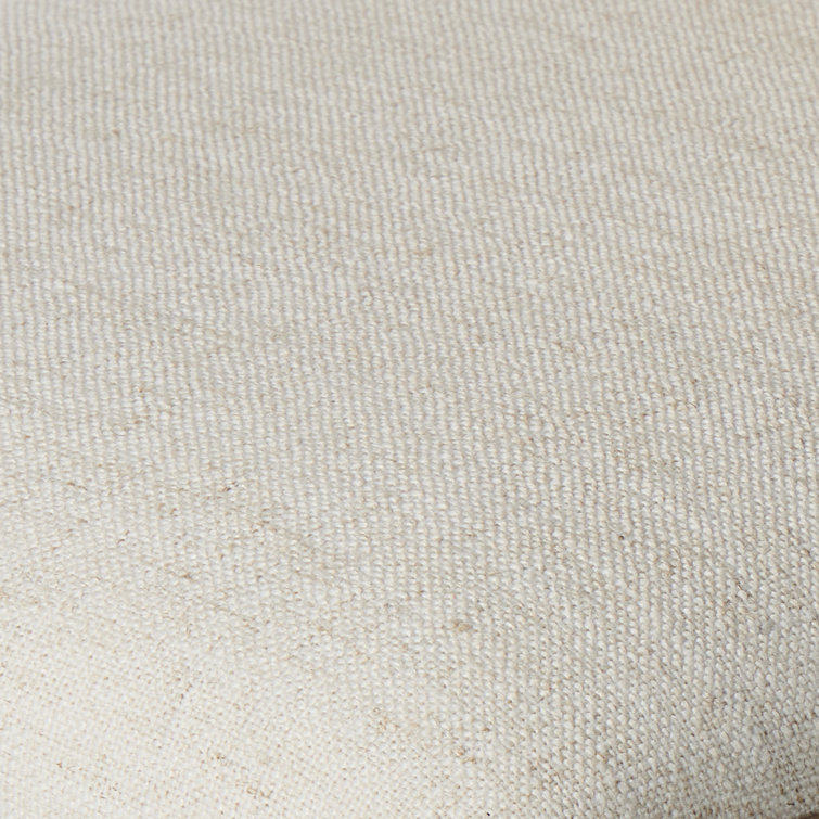 High Back White Linen and Cane Wood Side Chair