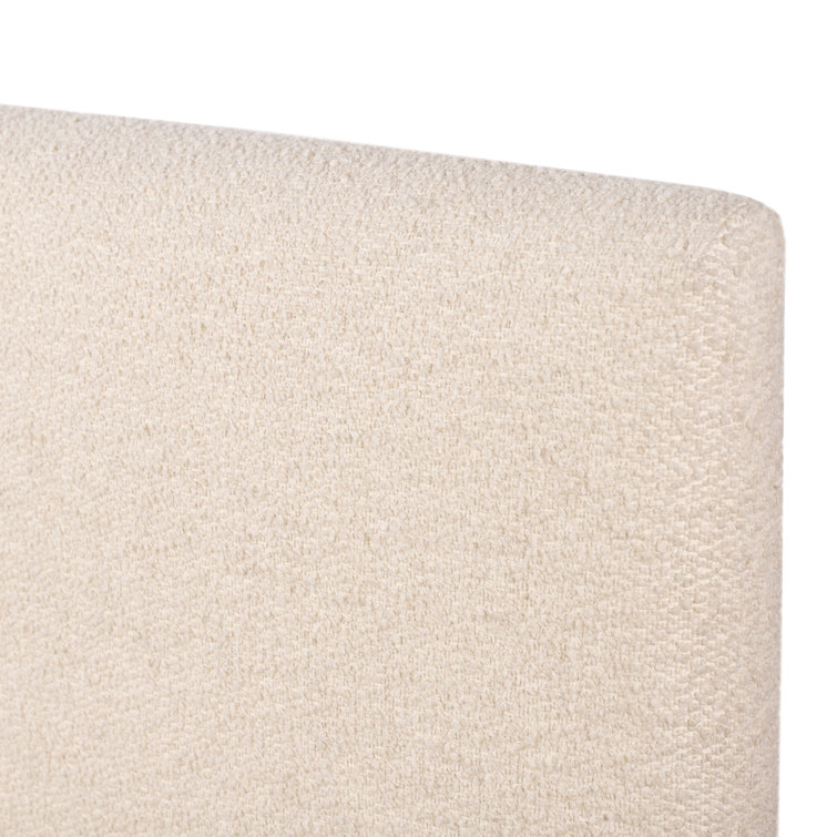 Lisbon Cream King Upholstered Bed with Slats and Headboard