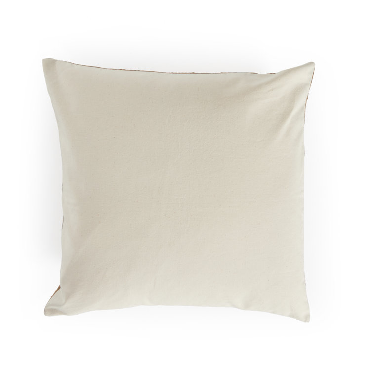 Handwoven Khaki Cotton Checkered Reversible Throw Pillow