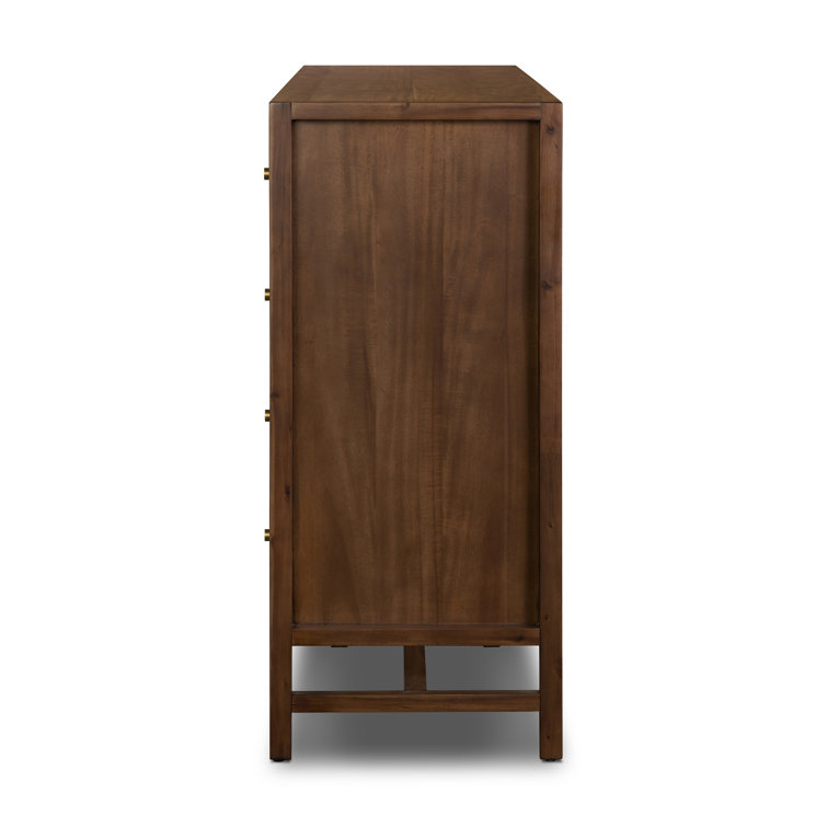 Sullivan Double Walnut Dresser with Brass Hardware