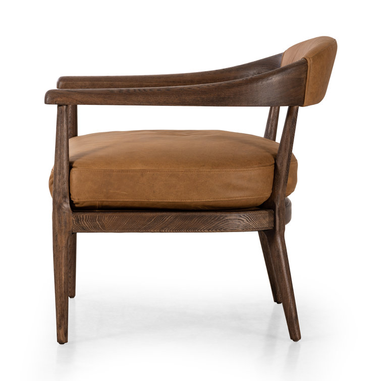 Sustainably Sourced Eucapel Cocoa Leather and Wood Chair