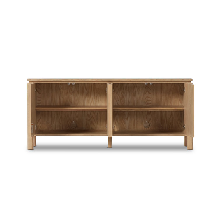 Eboni 73'' Natural Solid Wood Mid-Century Sideboard