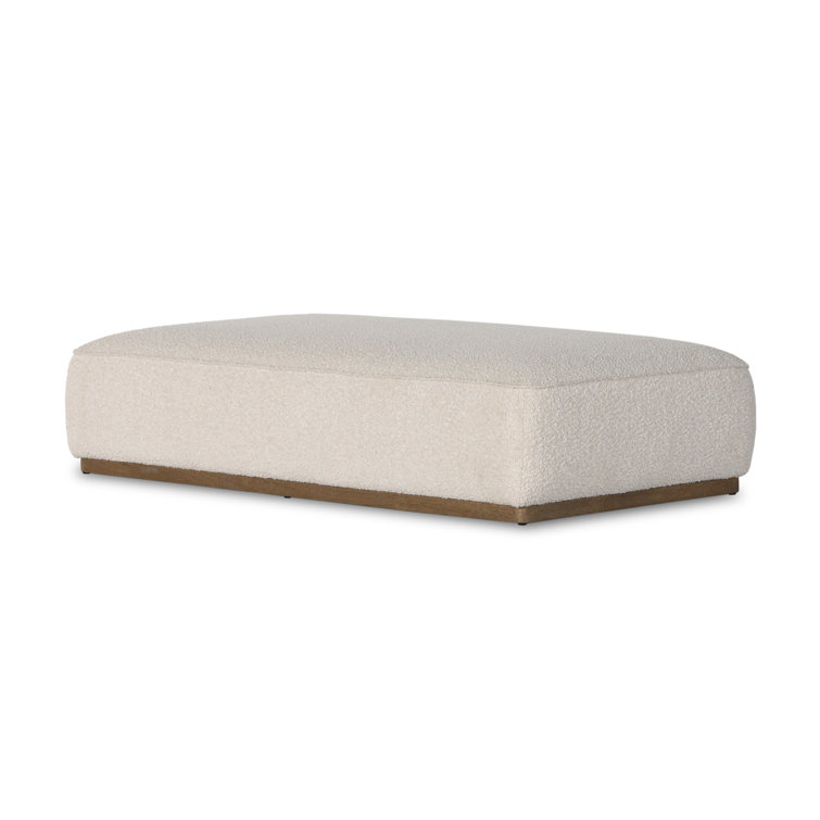 Knoll Natural Boucle Upholstered Rectangle Ottoman
