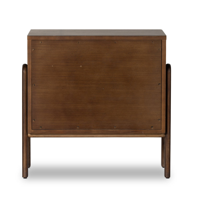 Terra Brown Ash Solid Wood 2-Drawer Nightstand