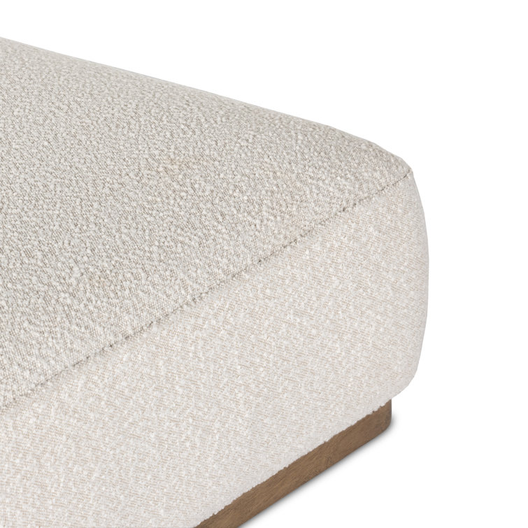 Knoll Natural Boucle Upholstered Rectangle Ottoman
