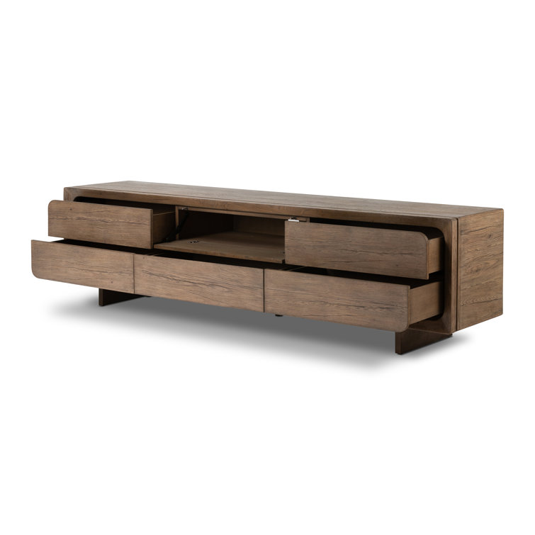 Gray Oak 94" Media Console with Cabinet