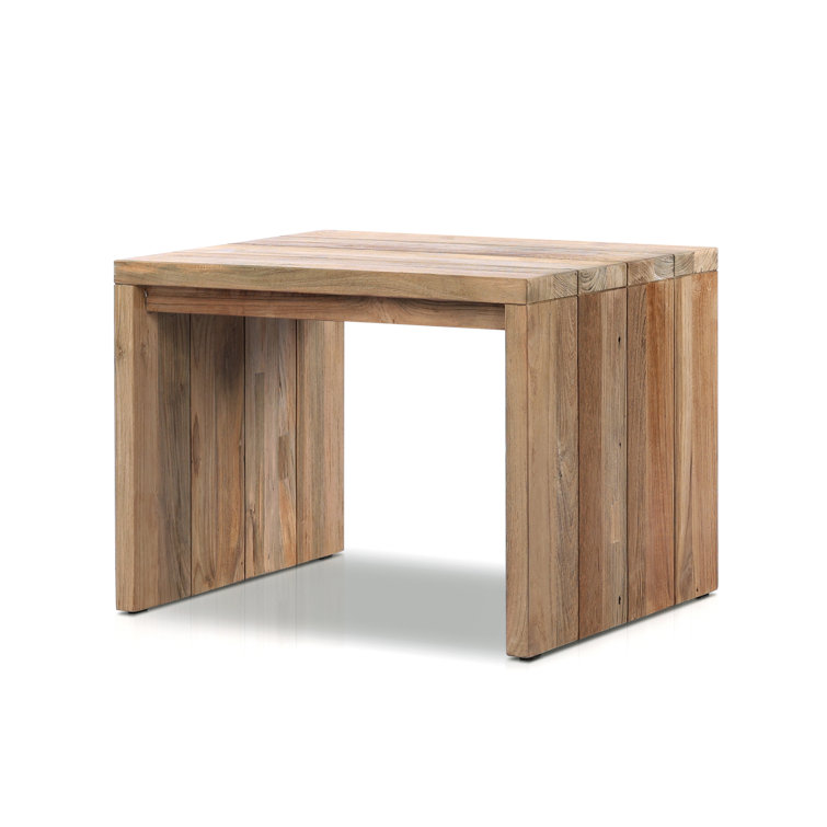 Reclaimed Natural Teak Outdoor Rectangular Side Table