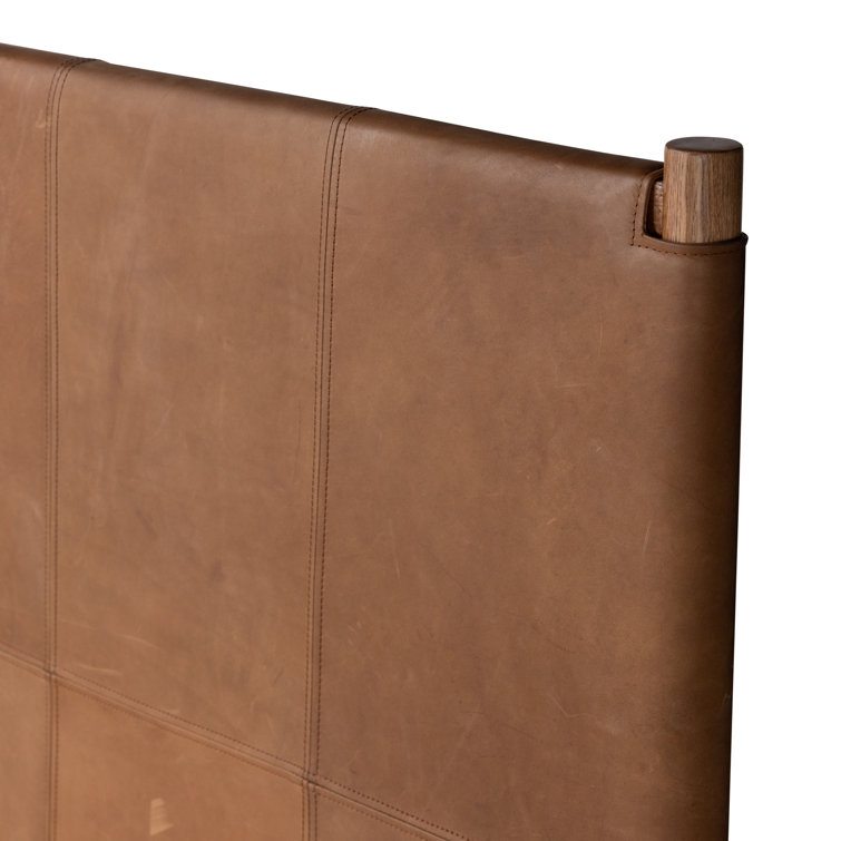 Sunita King Size Heirloom Sienna Leather Upholstered Bed