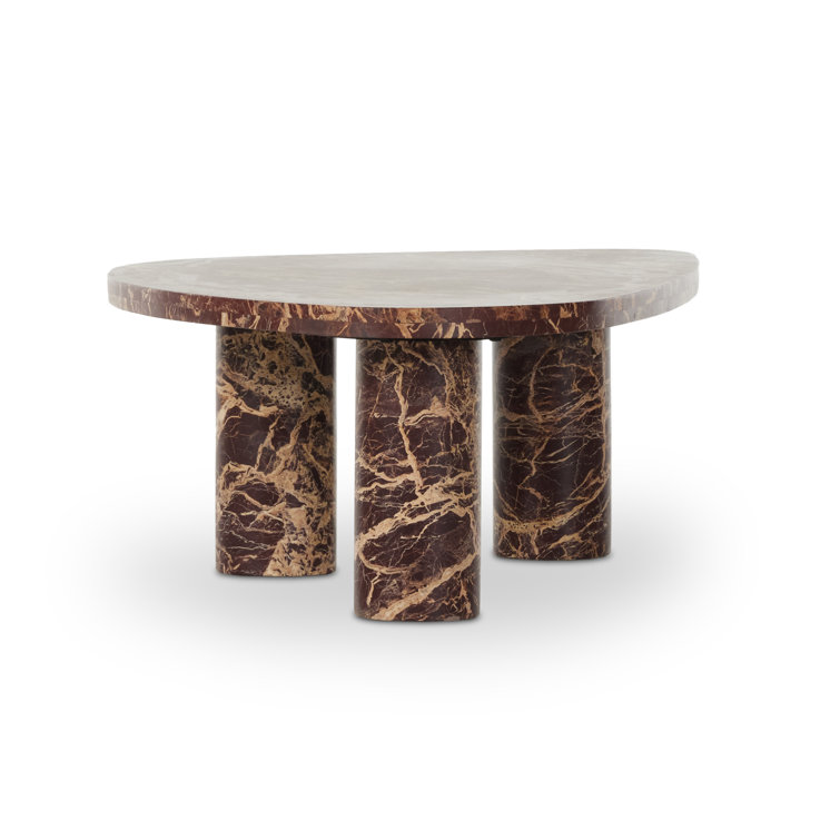 Large Merlot Marble Coffee Table with Storage