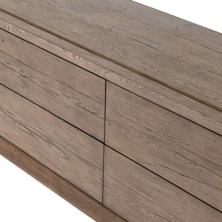 Gray Oak 94" Media Console with Cabinet