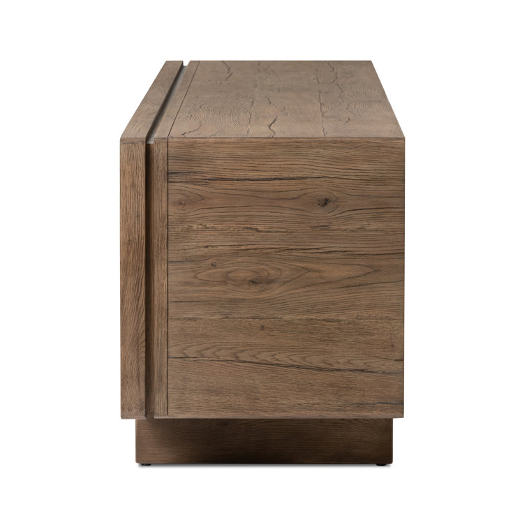 Gray Oak 94" Media Console with Cabinet