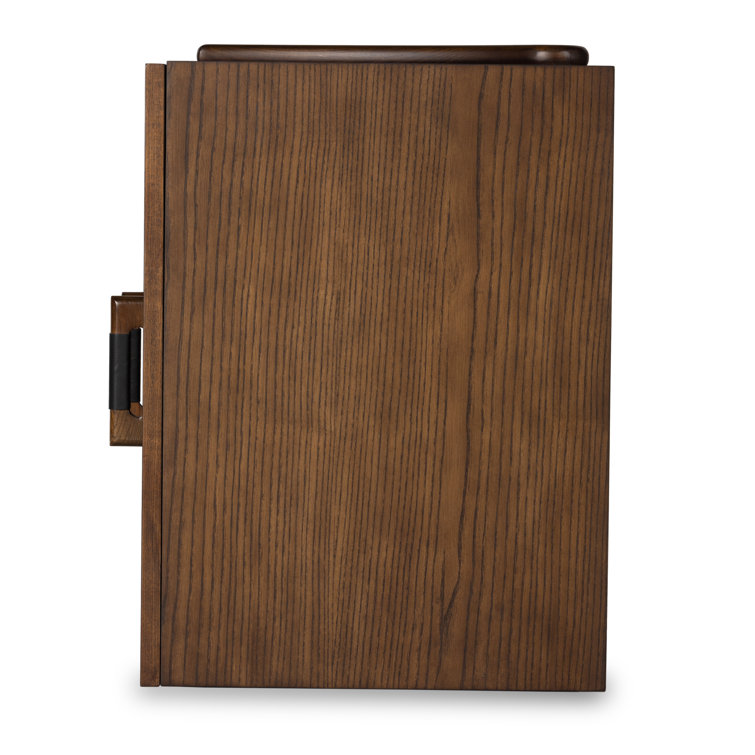 Terra Brown Ash Solid Wood 2-Drawer Nightstand