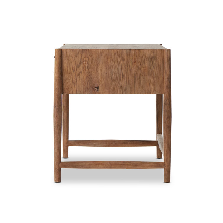 Rustic Weathered Oak Writing Desk with Drawers