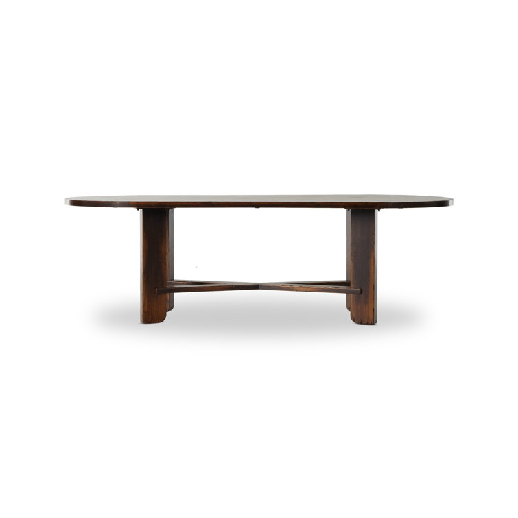 Distressed Walnut Oval Dining Table for Ten