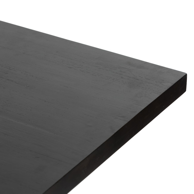 Clarita 84'' Black Mango & Natural Cane Contemporary Dining Table