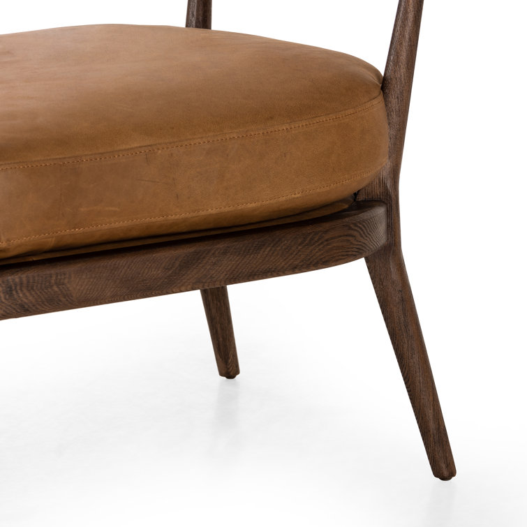 Sustainably Sourced Eucapel Cocoa Leather and Wood Chair