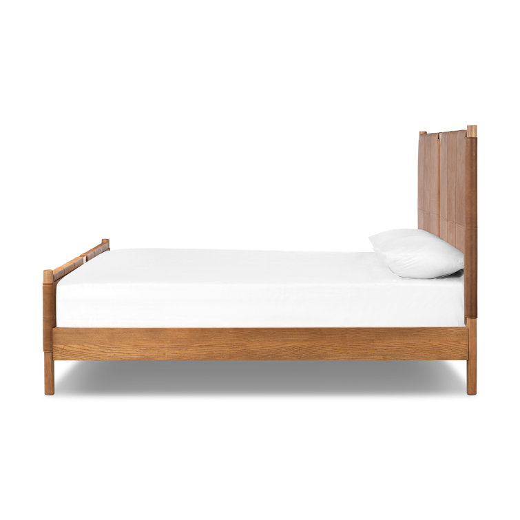 Sunita King Size Heirloom Sienna Leather Upholstered Bed