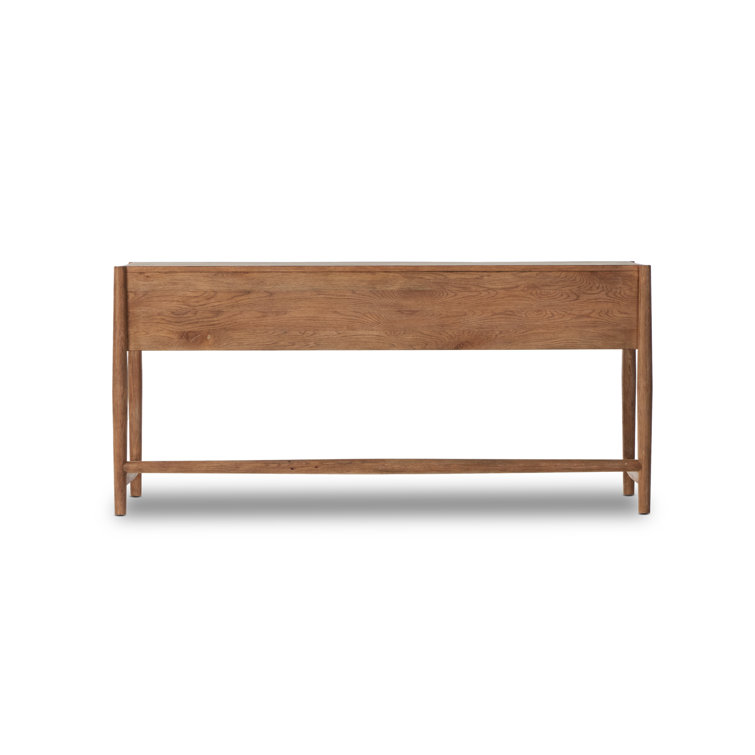Rustic Weathered Oak Writing Desk with Drawers