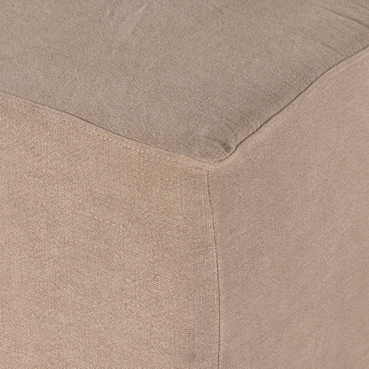 Canvas Linen Upholstered Dining Bench with Slipcover, 82"