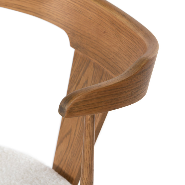 Sandy Oak Upholstered Slat Back Side Chair with Cushion