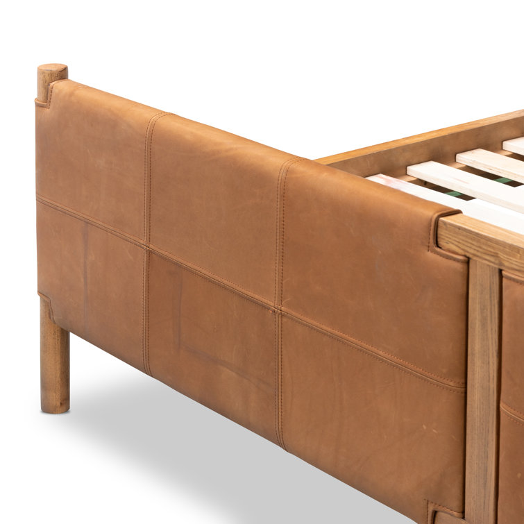 Sunita King Size Heirloom Sienna Leather Upholstered Bed