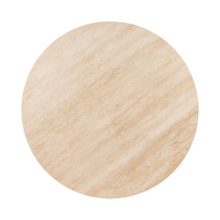 Contemporary Rustic Grey Oak & White Marble Round Coffee Table