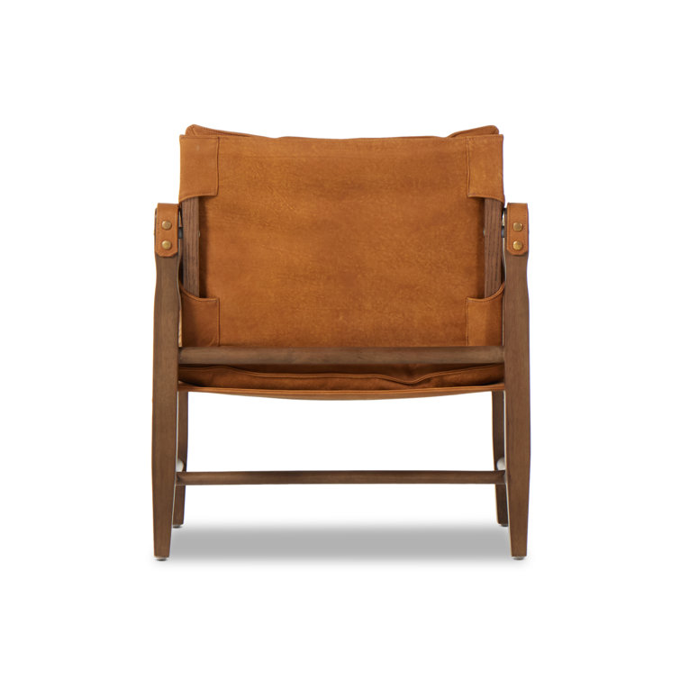 Kennison Cognac Leather Sling Accent Chair
