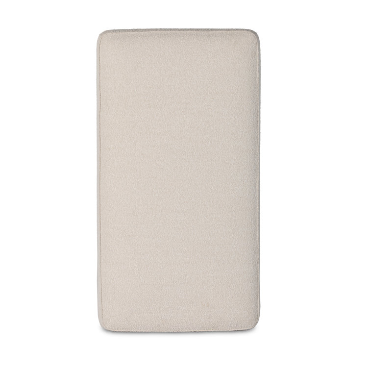Knoll Natural Boucle Upholstered Rectangle Ottoman