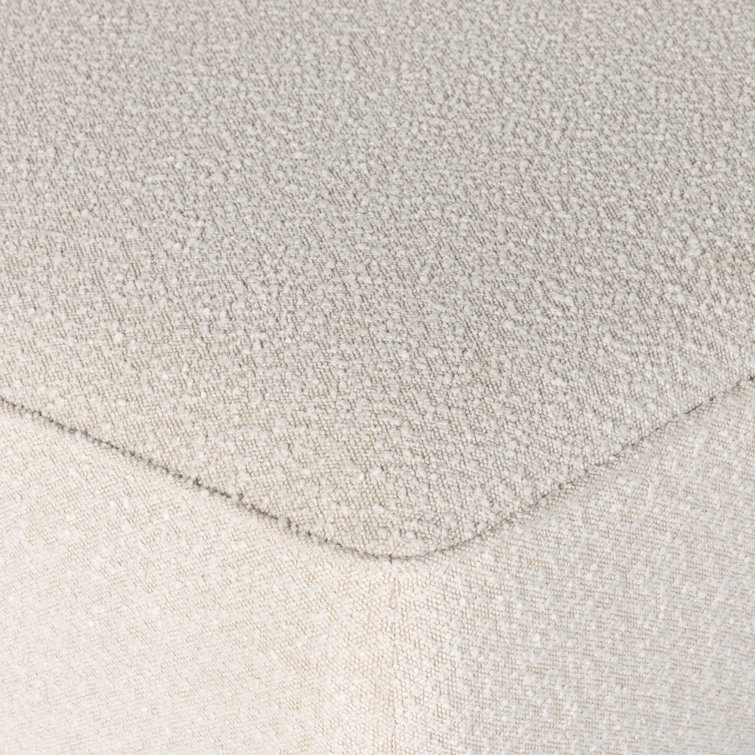 Knoll Natural Boucle Upholstered Rectangle Ottoman