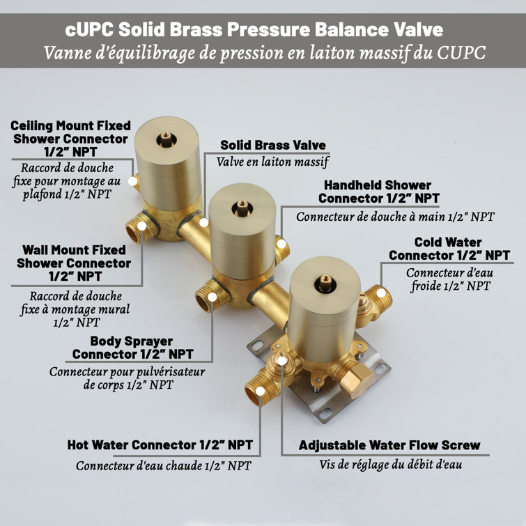 Brushed Gold Dual Rain and Handheld Shower System