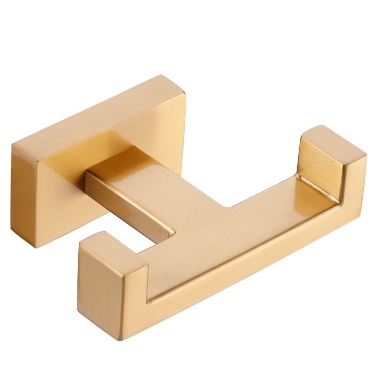Brushed Gold Stainless Steel Wall Mounted J-Hook Towel Hook