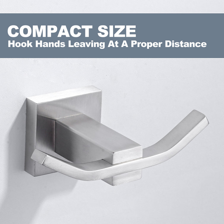 Brushed Nickel Wall Mounted Double Towel Hook