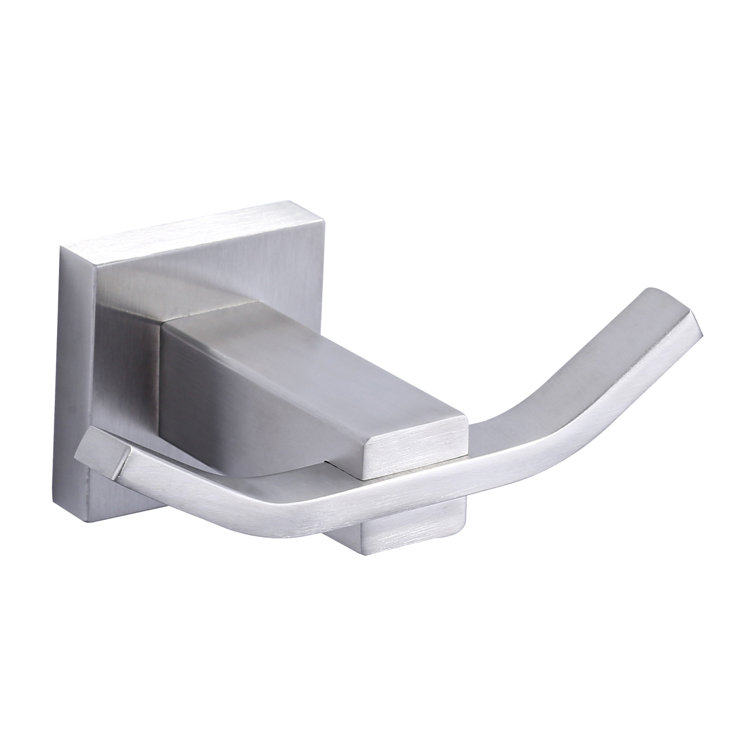 Brushed Nickel Wall Mounted Double Towel Hook