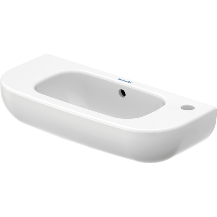 Durastyle Alpin White Ceramic Wall-Mount Bathroom Sink with Right Tap Hole