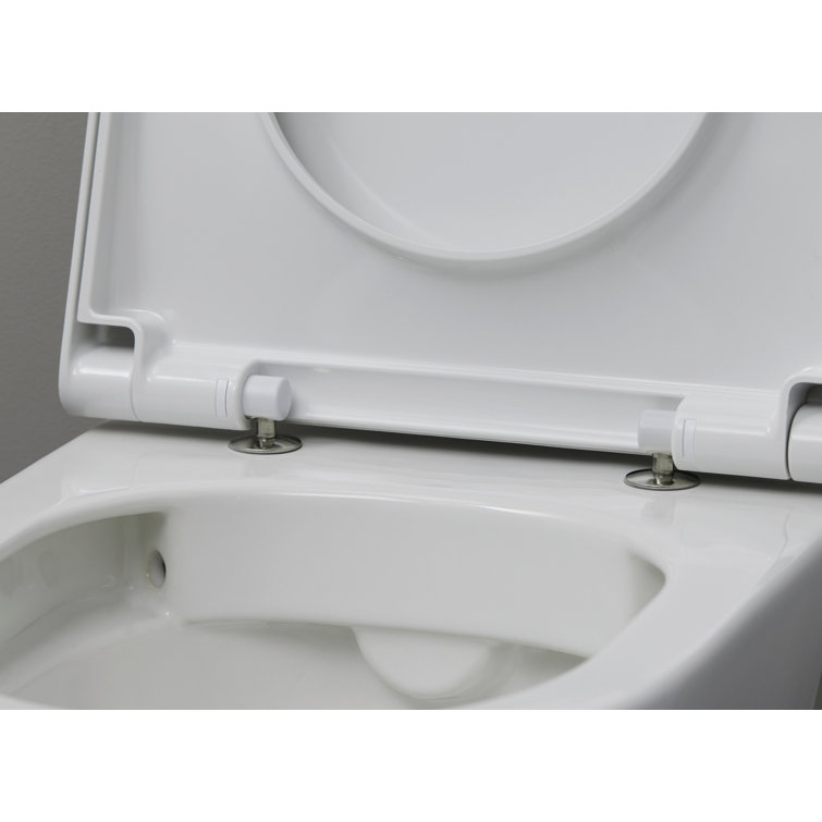 White High Gloss Wall-Mounted Toilet