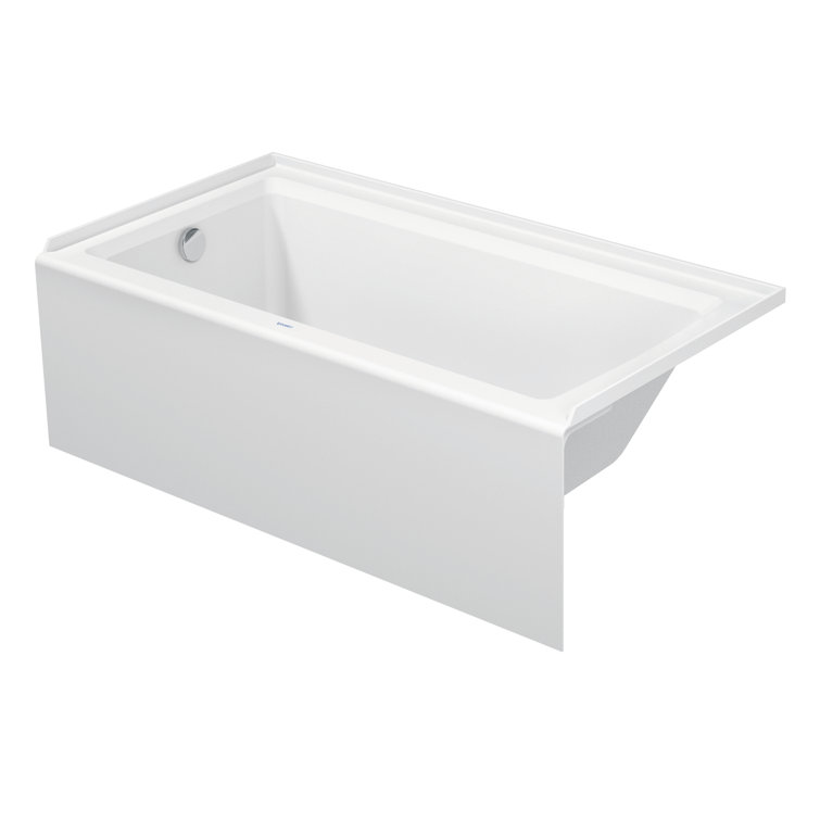 Duravit 60" White Acrylic Alcove Soaking Bathtub