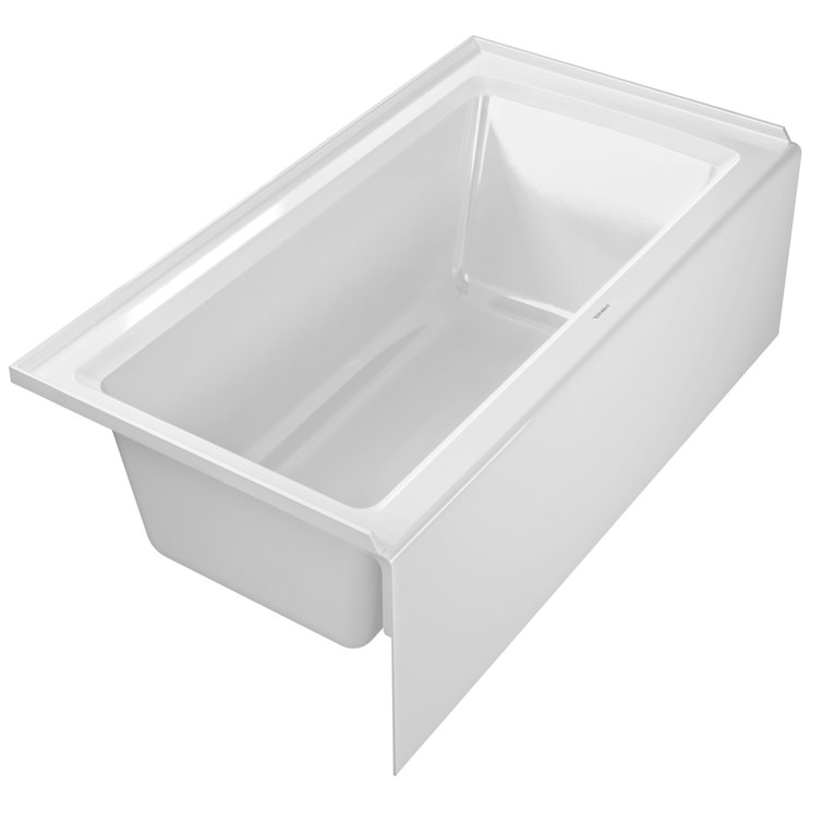 Duravit 60" White Acrylic Alcove Soaking Bathtub