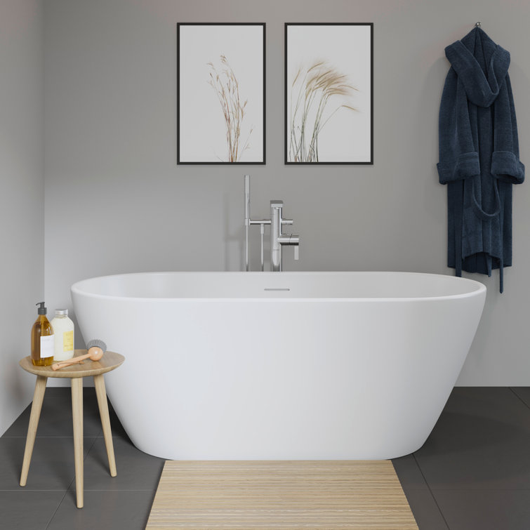 Duravit 63'' White Acrylic Freestanding Soaking Bathtub