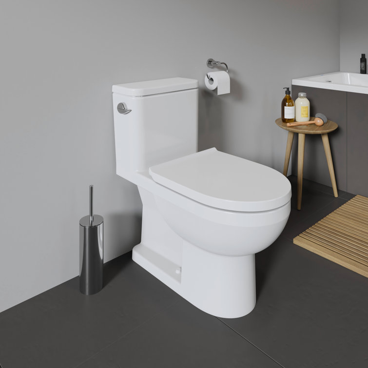 White Ceramic Elongated High Efficiency One-Piece Toilet