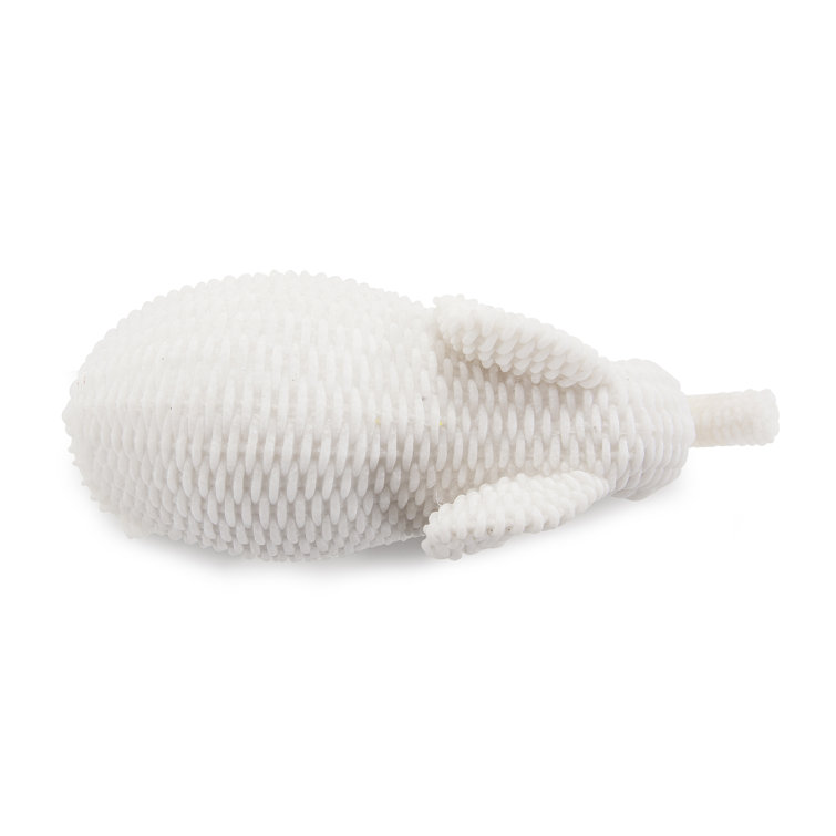 Handmade White Resin Elephant Figurine with Textured Pattern