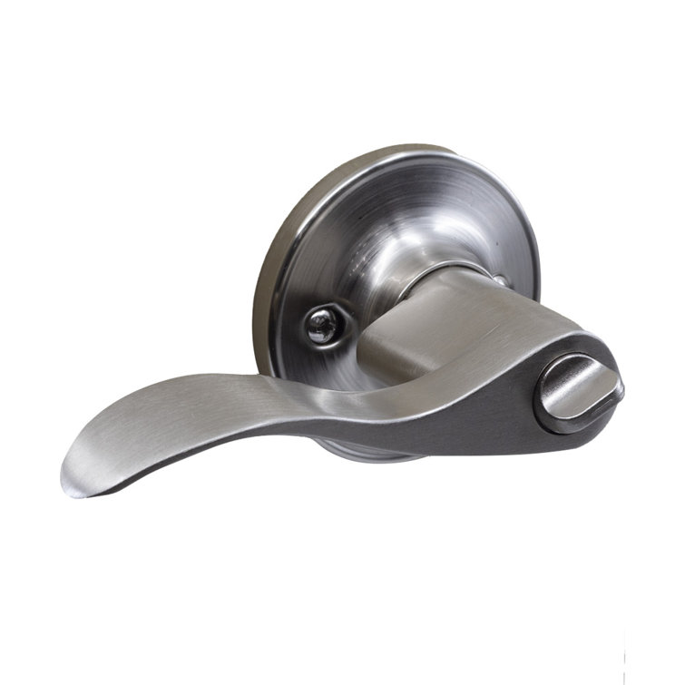 Satin Nickel Curved Lever Entry Set with Deadbolt