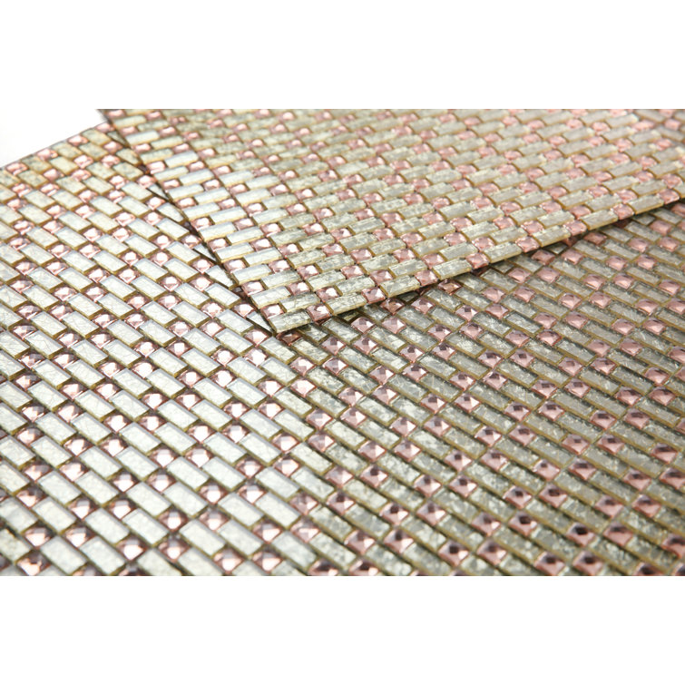 Rose and Yellow Gold Glass Mosaic Tile for Kitchen and Bathroom