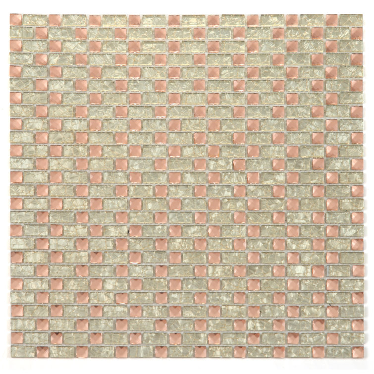 Rose and Yellow Gold Glass Mosaic Tile for Kitchen and Bathroom