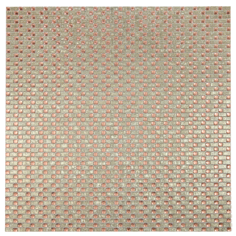 Rose and Yellow Gold Glass Mosaic Tile for Kitchen and Bathroom