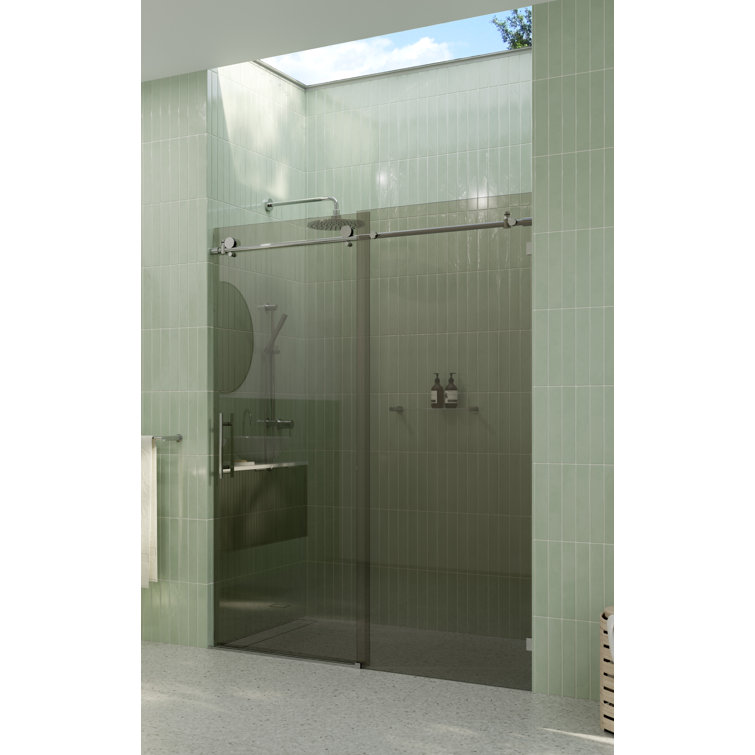 Equinox 60" Frameless Gray Tinted Glass Sliding Shower Door
