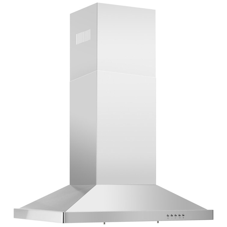 30-Inch Stainless Steel Island Range Hood with LED Lighting